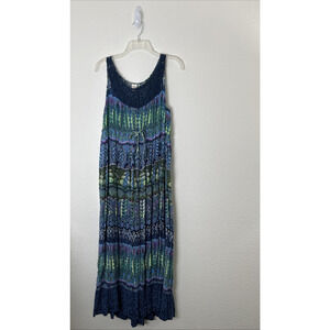 BILA Womens Dress Size L Maxi Crochet Bohemian Gipsy